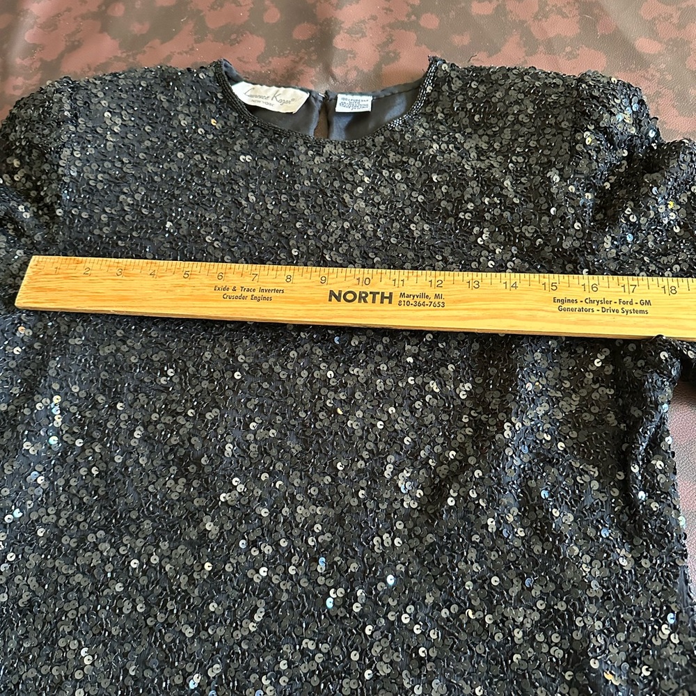 Laurence Kazar Black Sequin Blouse - Picture 6 of 8